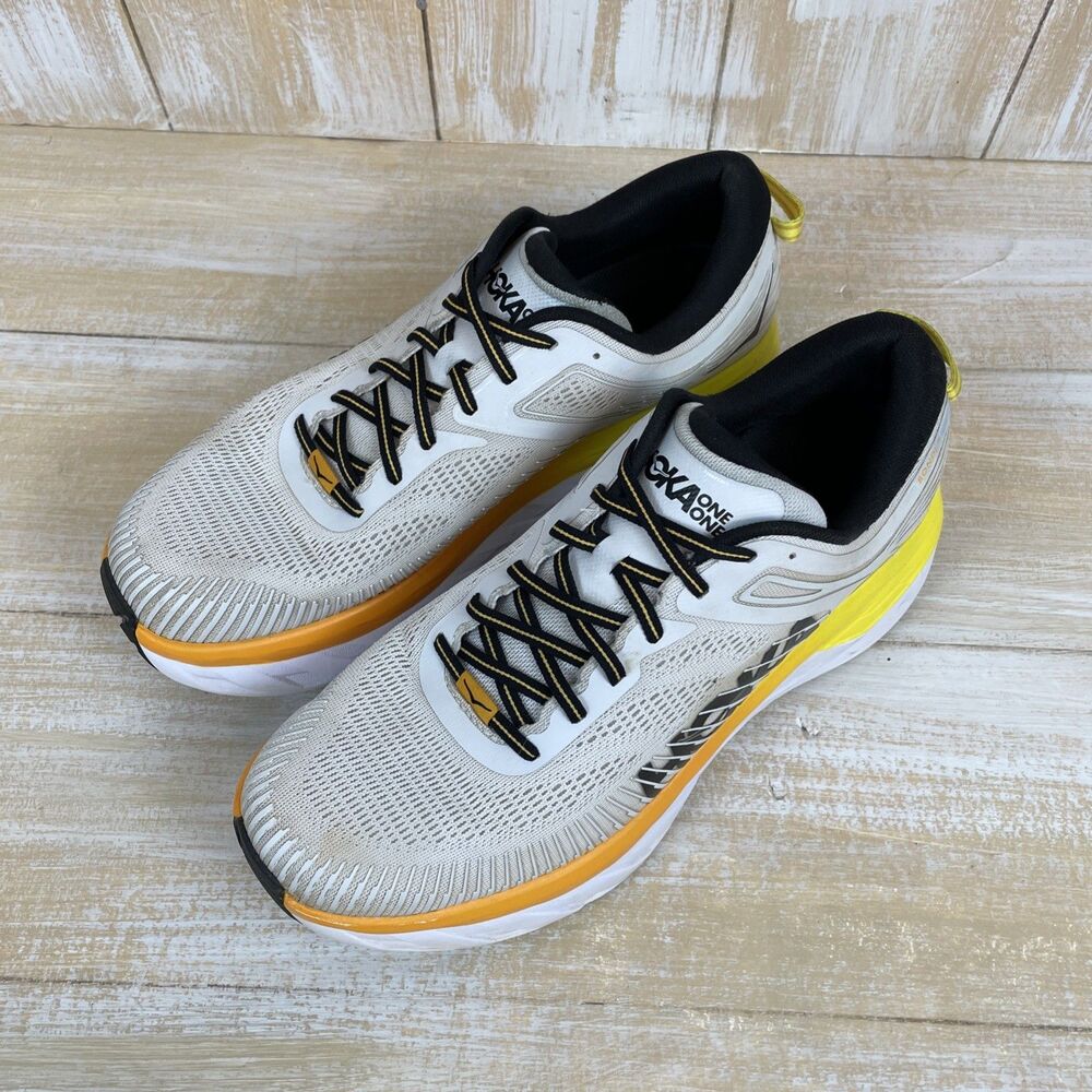 HOKA One One Bondi 7 Wide Nimbus Cloud/Yellow Mens Running Shoes Sz US 12-2E - Picture 2 of 10
